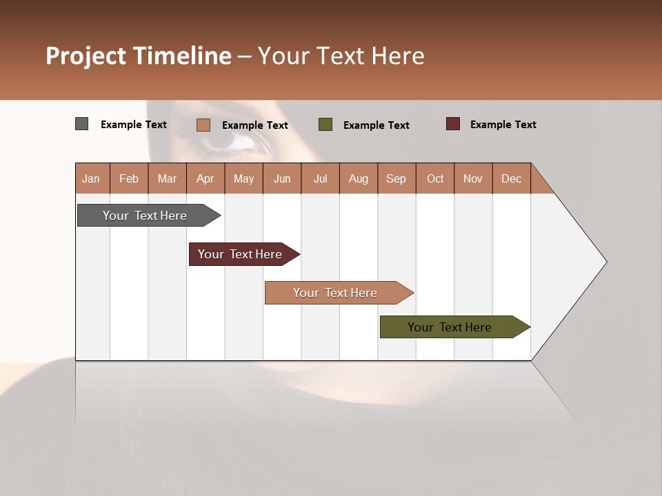 A Woman With Long Brown Hair And A Brown Background PowerPoint Template