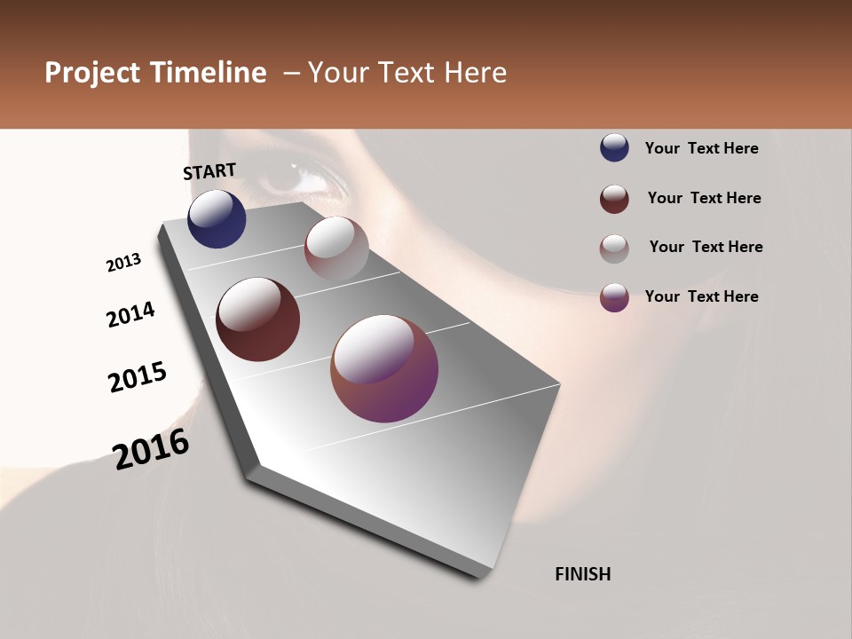 A Woman With Long Brown Hair And A Brown Background PowerPoint Template