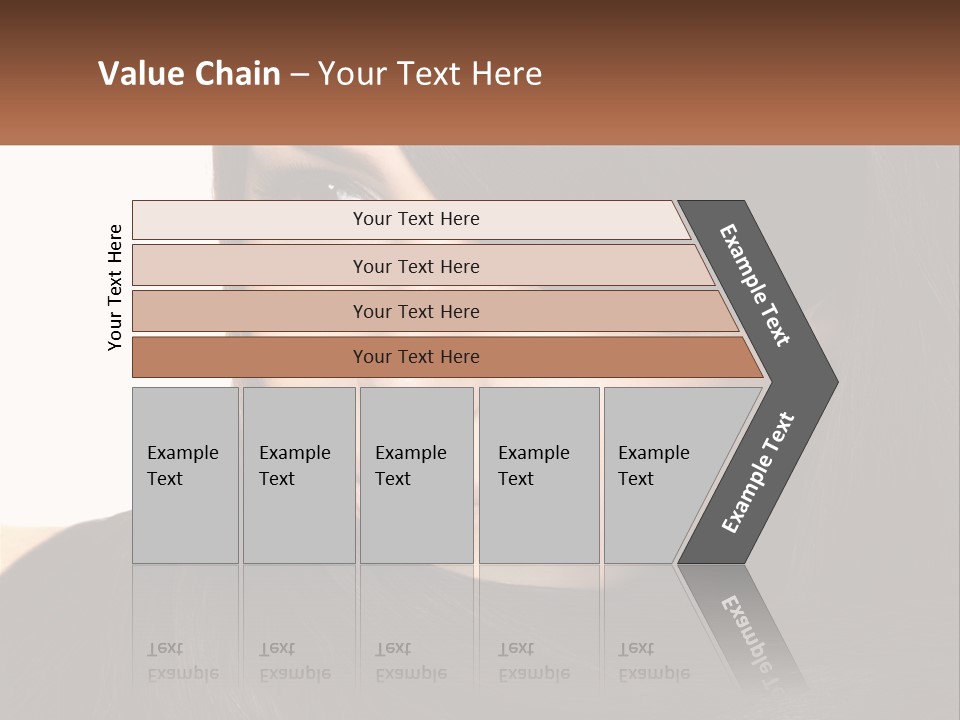 A Woman With Long Brown Hair And A Brown Background PowerPoint Template