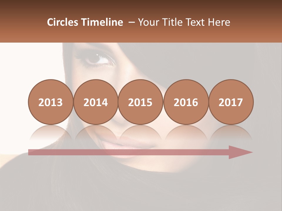 A Woman With Long Brown Hair And A Brown Background PowerPoint Template
