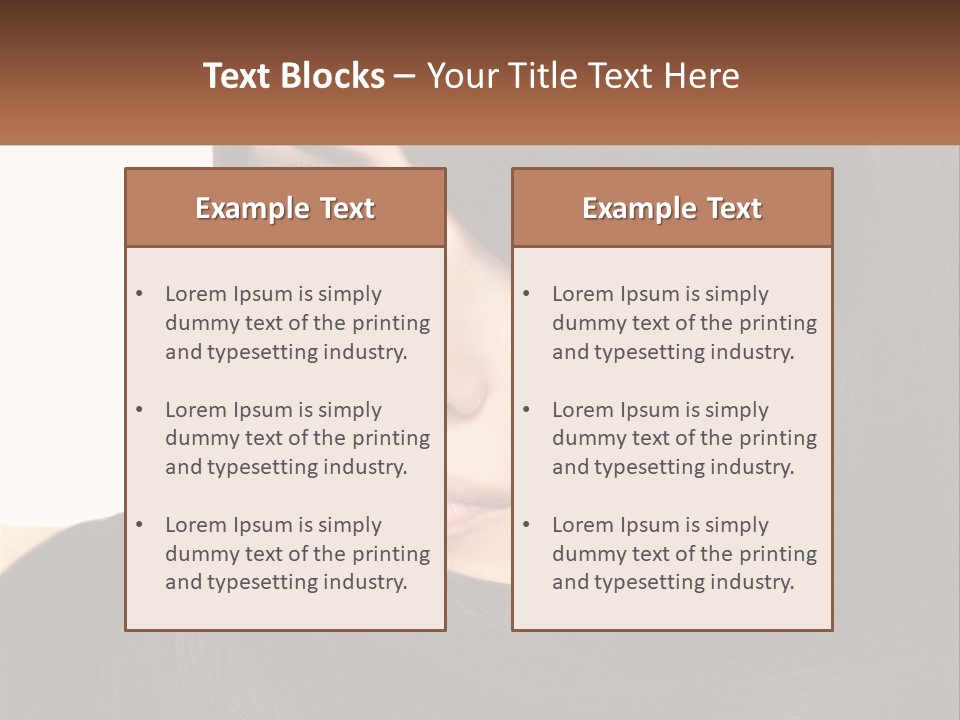 A Woman With Long Brown Hair And A Brown Background PowerPoint Template