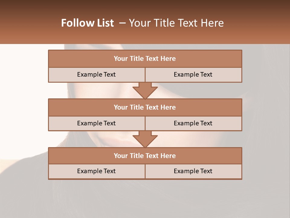 A Woman With Long Brown Hair And A Brown Background PowerPoint Template