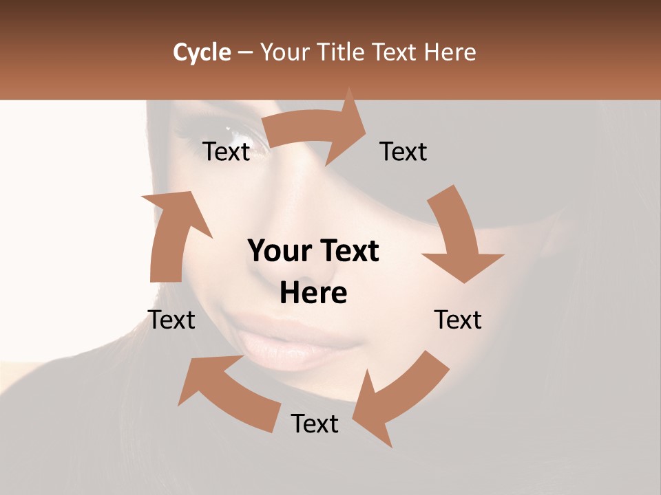 A Woman With Long Brown Hair And A Brown Background PowerPoint Template