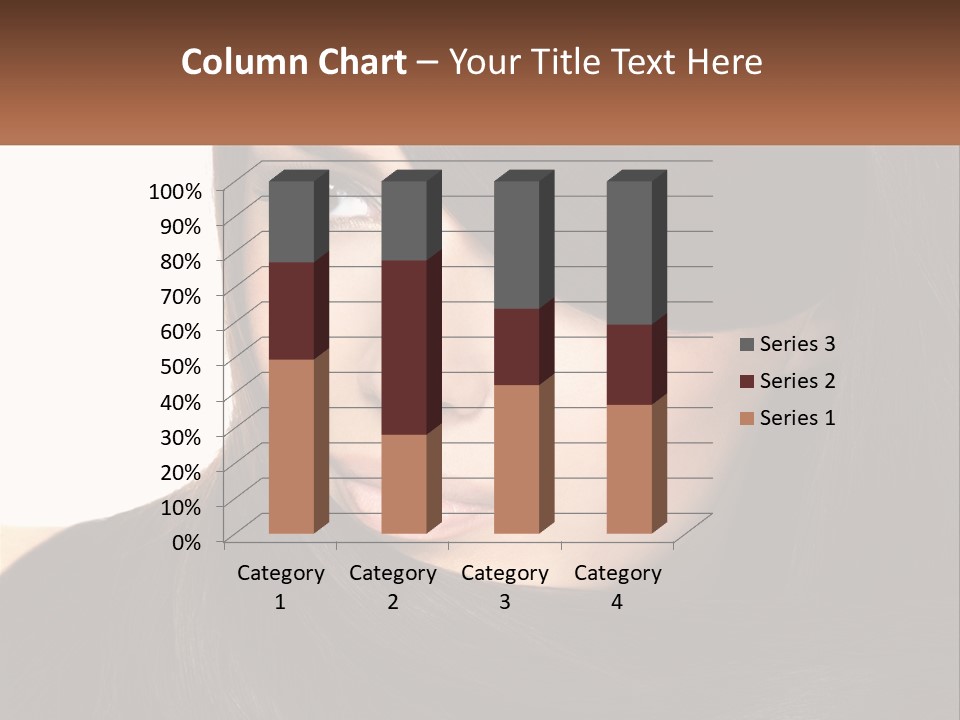 A Woman With Long Brown Hair And A Brown Background PowerPoint Template