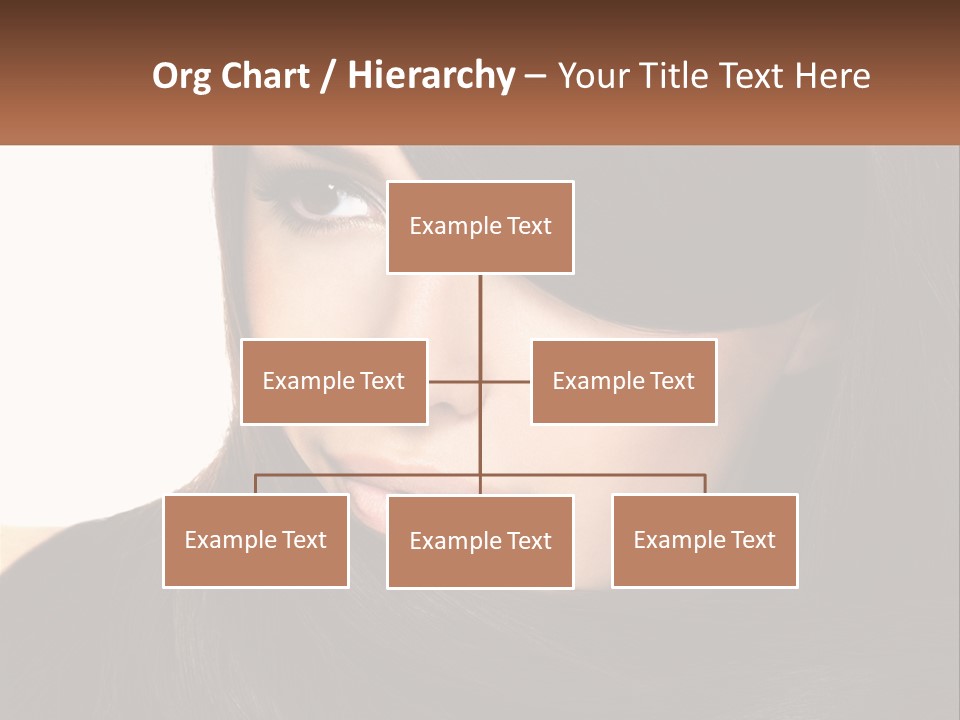 A Woman With Long Brown Hair And A Brown Background PowerPoint Template