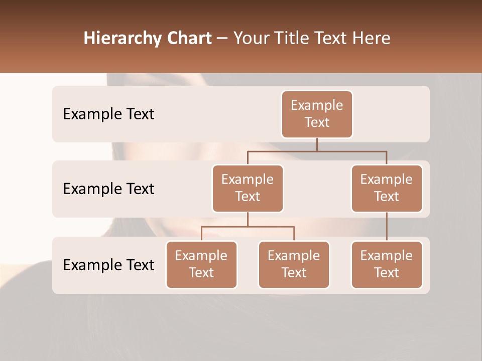 A Woman With Long Brown Hair And A Brown Background PowerPoint Template