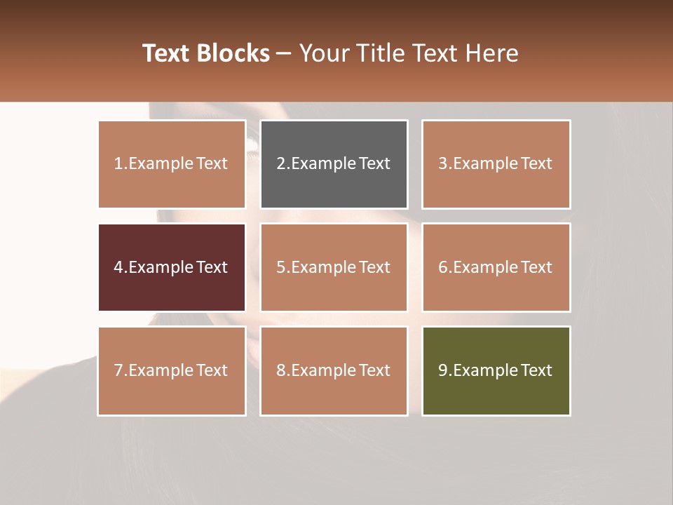 A Woman With Long Brown Hair And A Brown Background PowerPoint Template