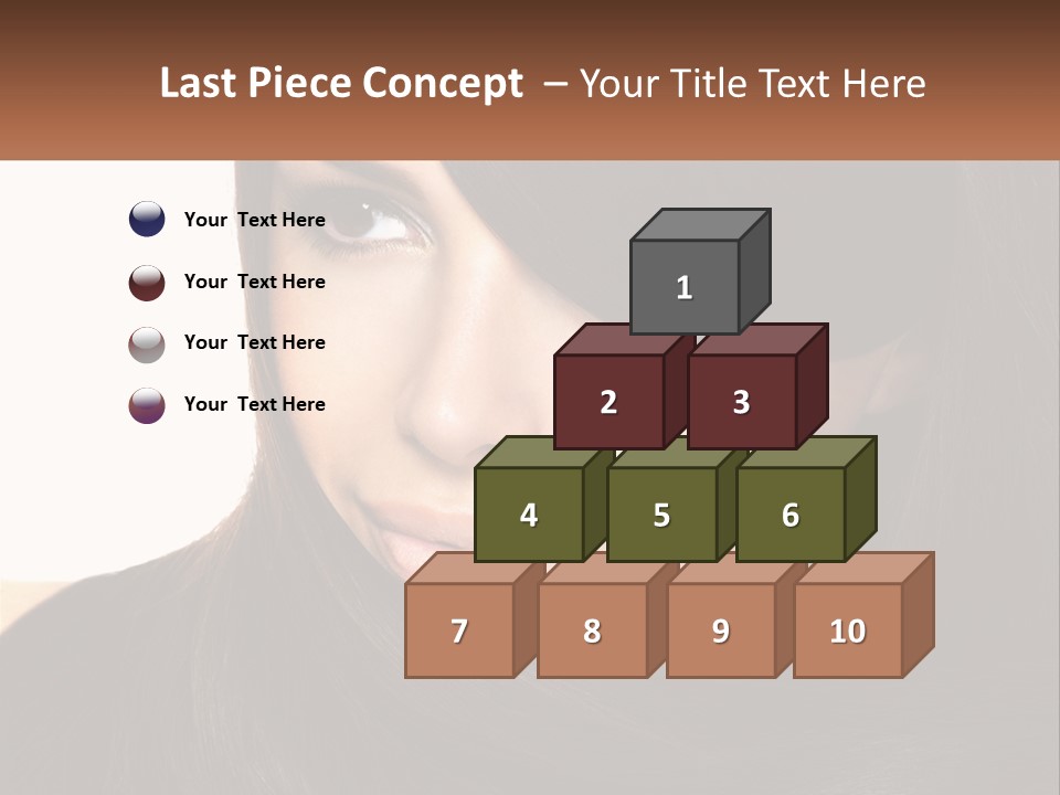 A Woman With Long Brown Hair And A Brown Background PowerPoint Template