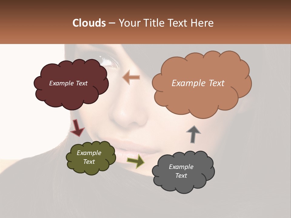 A Woman With Long Brown Hair And A Brown Background PowerPoint Template