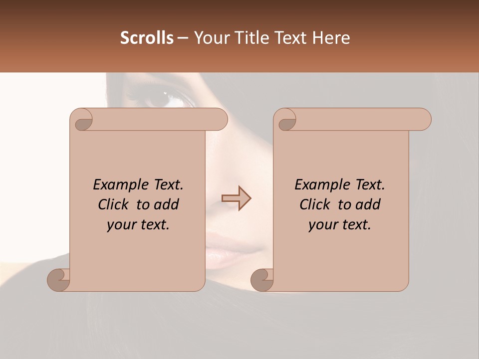 A Woman With Long Brown Hair And A Brown Background PowerPoint Template