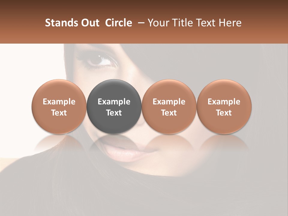 A Woman With Long Brown Hair And A Brown Background PowerPoint Template