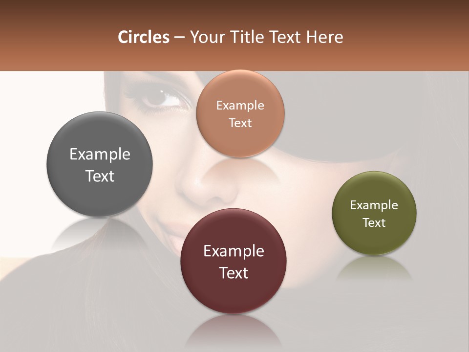 A Woman With Long Brown Hair And A Brown Background PowerPoint Template