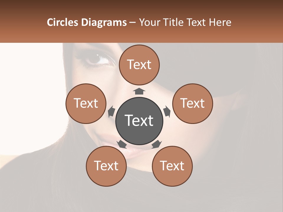 A Woman With Long Brown Hair And A Brown Background PowerPoint Template