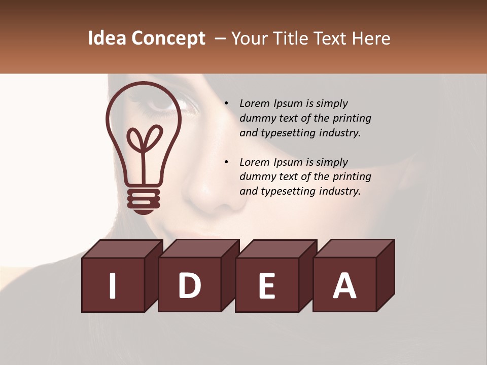 A Woman With Long Brown Hair And A Brown Background PowerPoint Template