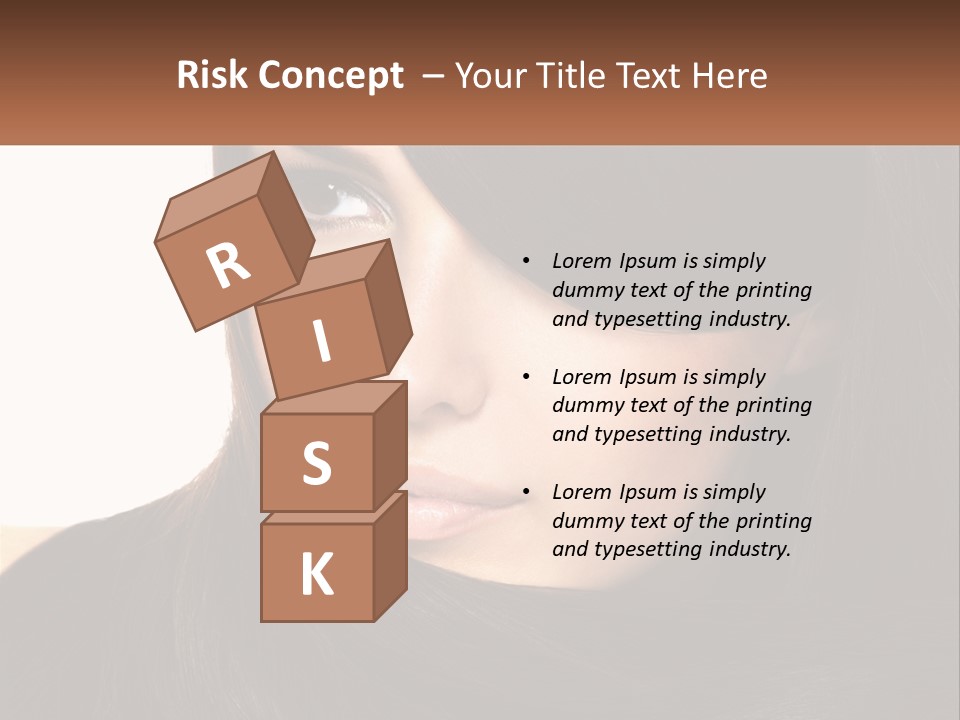 A Woman With Long Brown Hair And A Brown Background PowerPoint Template