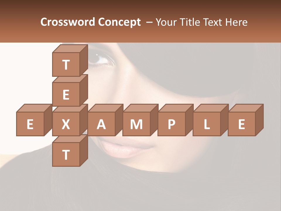 A Woman With Long Brown Hair And A Brown Background PowerPoint Template