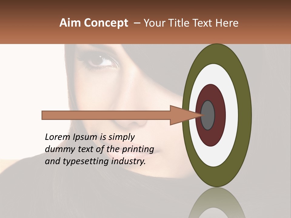 A Woman With Long Brown Hair And A Brown Background PowerPoint Template