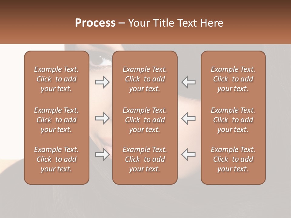 A Woman With Long Brown Hair And A Brown Background PowerPoint Template