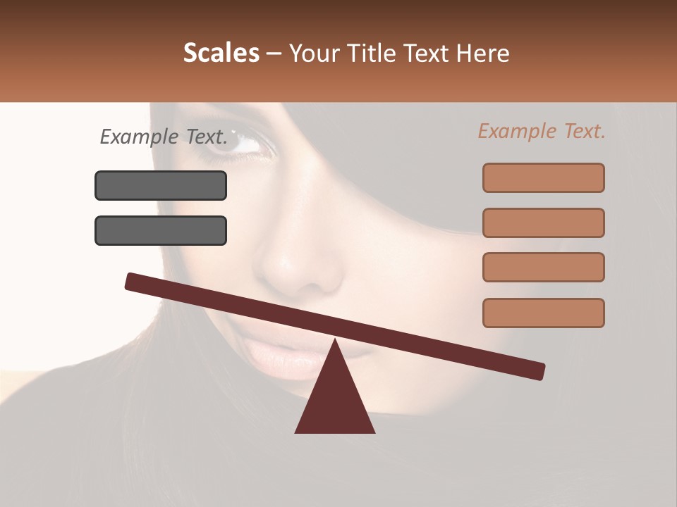 A Woman With Long Brown Hair And A Brown Background PowerPoint Template