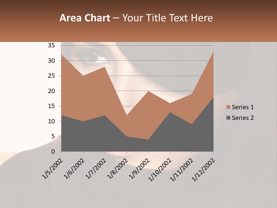 A Woman With Long Brown Hair And A Brown Background PowerPoint Template
