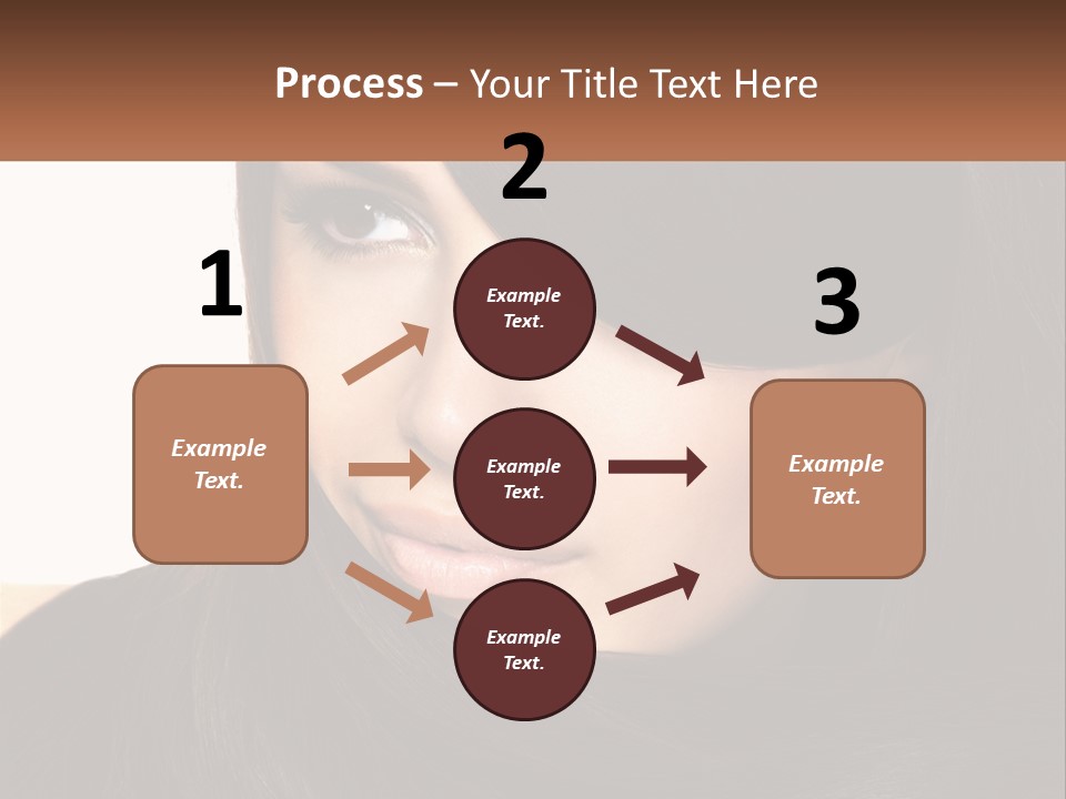 A Woman With Long Brown Hair And A Brown Background PowerPoint Template