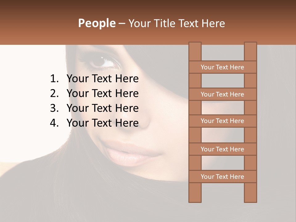 A Woman With Long Brown Hair And A Brown Background PowerPoint Template