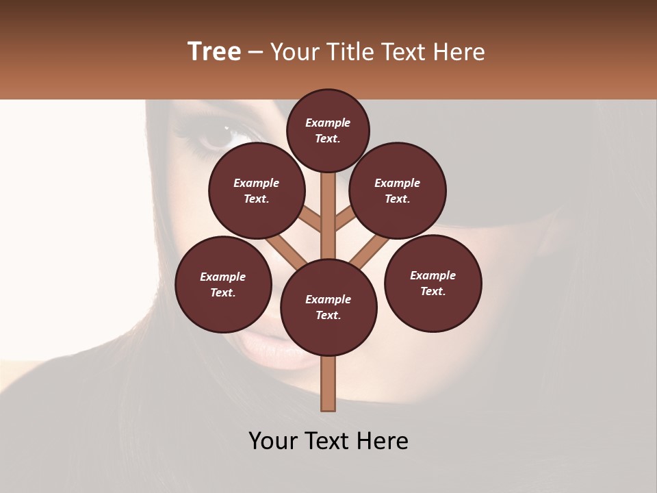 A Woman With Long Brown Hair And A Brown Background PowerPoint Template