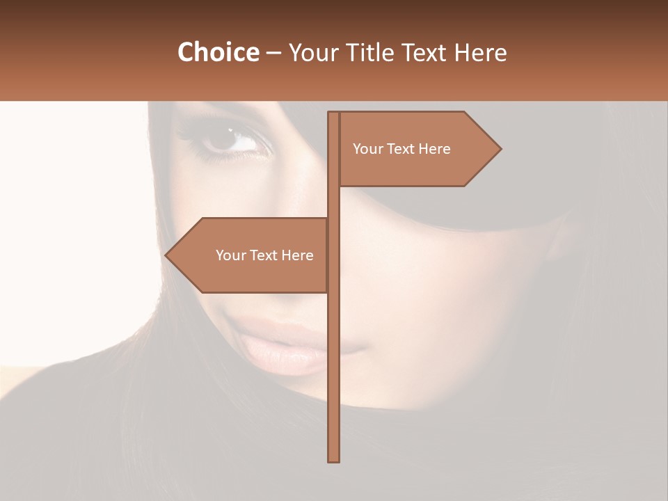 A Woman With Long Brown Hair And A Brown Background PowerPoint Template