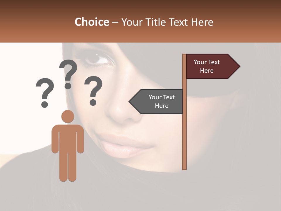 A Woman With Long Brown Hair And A Brown Background PowerPoint Template