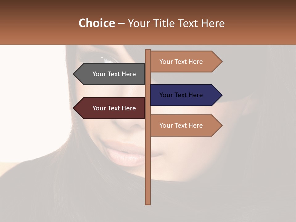 A Woman With Long Brown Hair And A Brown Background PowerPoint Template