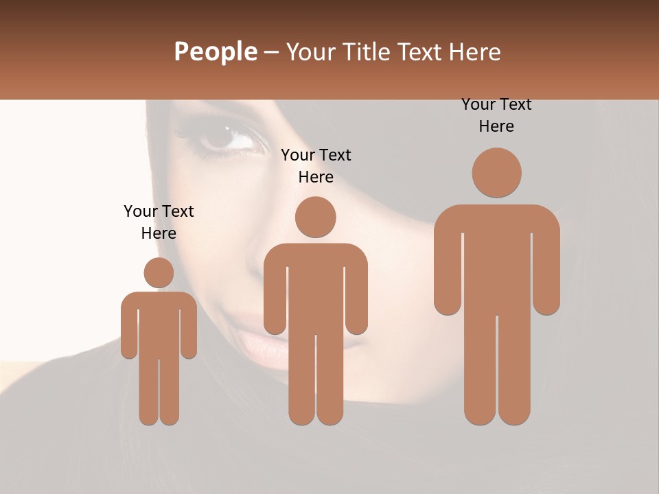 A Woman With Long Brown Hair And A Brown Background PowerPoint Template