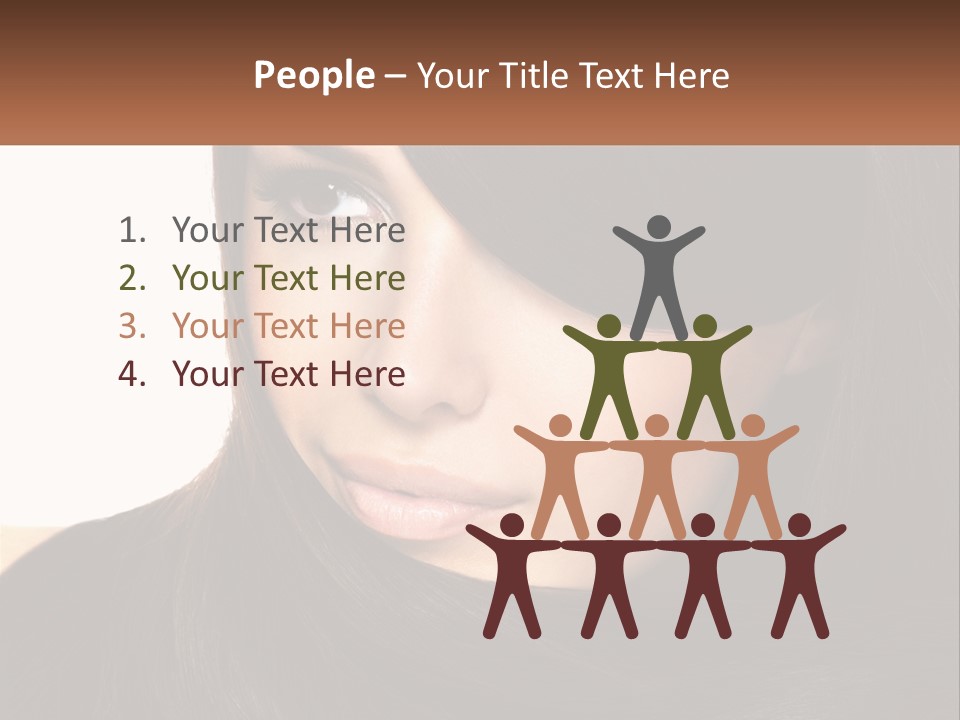 A Woman With Long Brown Hair And A Brown Background PowerPoint Template