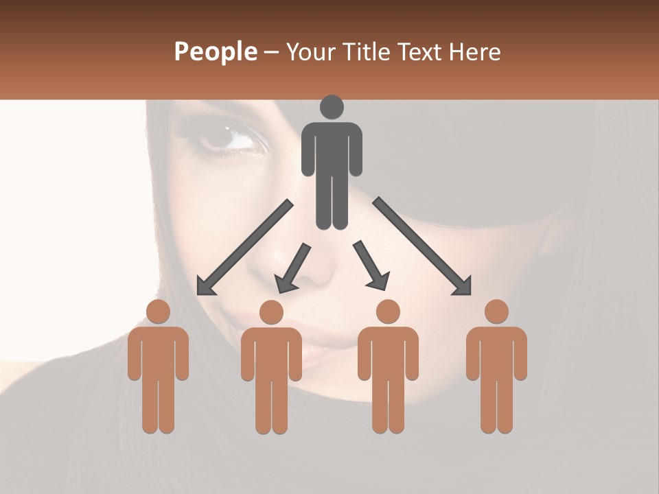 A Woman With Long Brown Hair And A Brown Background PowerPoint Template