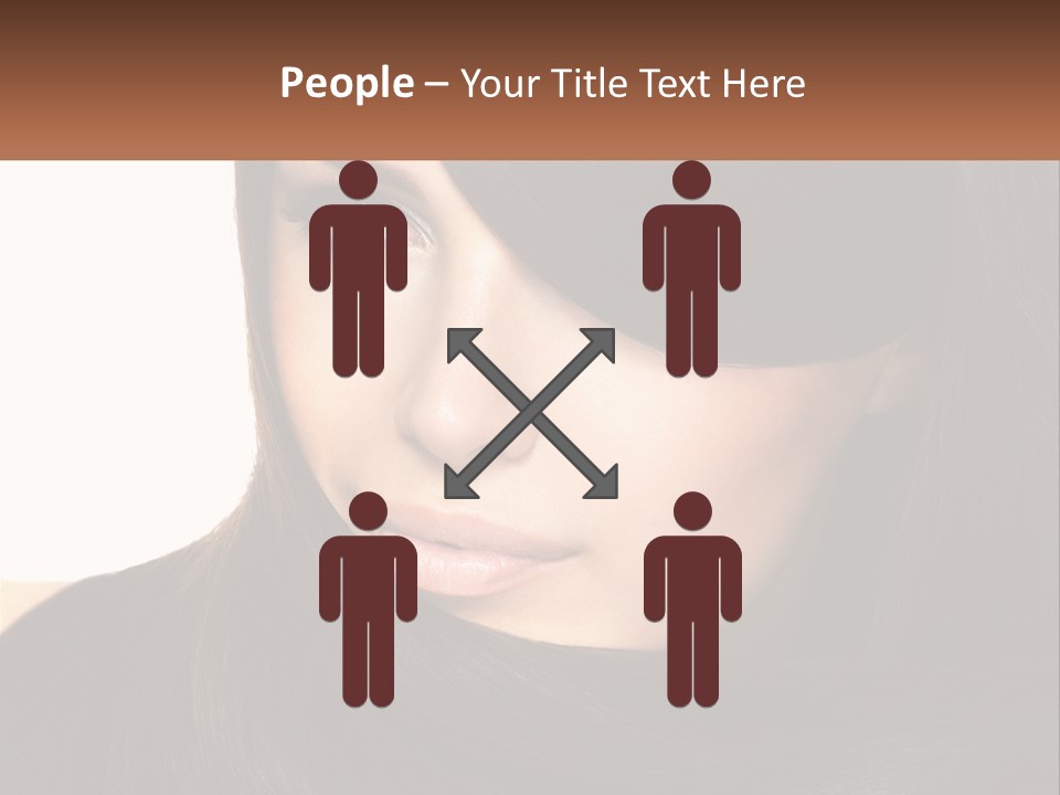 A Woman With Long Brown Hair And A Brown Background PowerPoint Template