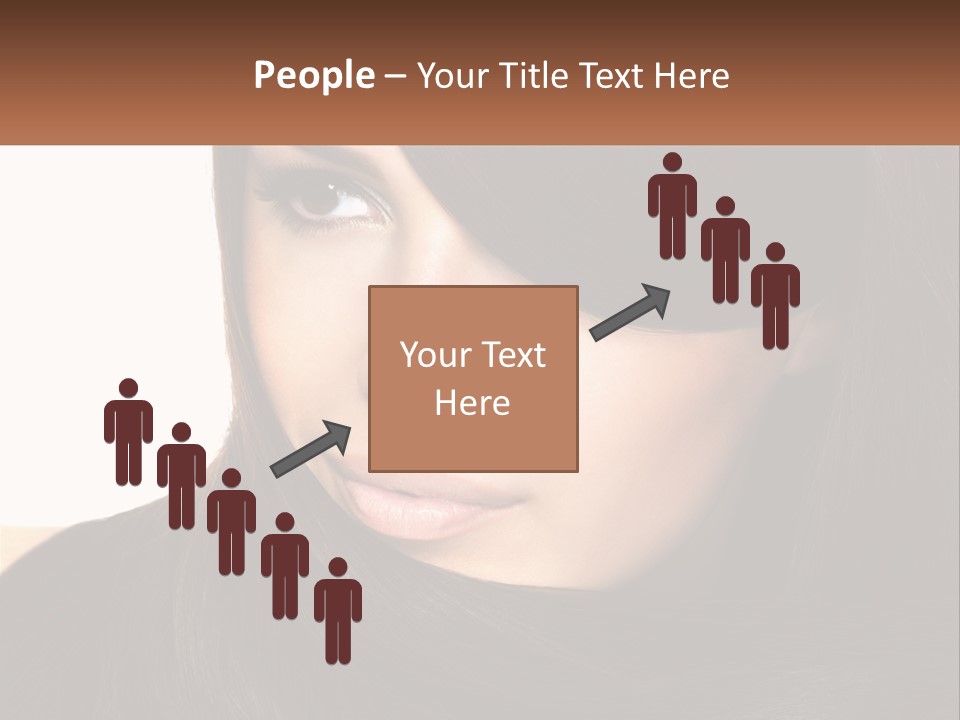 A Woman With Long Brown Hair And A Brown Background PowerPoint Template