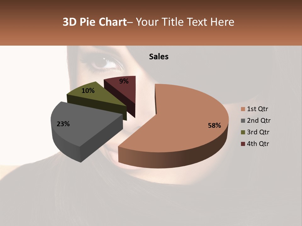 A Woman With Long Brown Hair And A Brown Background PowerPoint Template