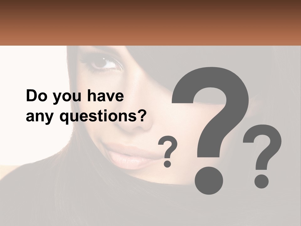 A Woman With Long Brown Hair And A Brown Background PowerPoint Template