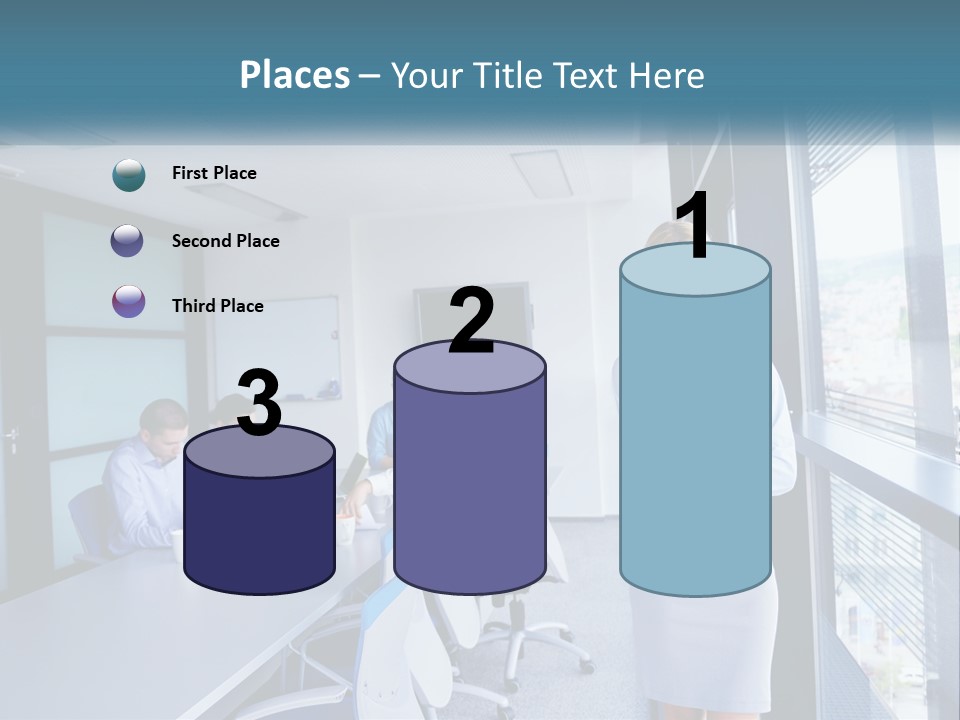 A Woman Standing In Front Of A Group Of People In A Conference Room PowerPoint Template