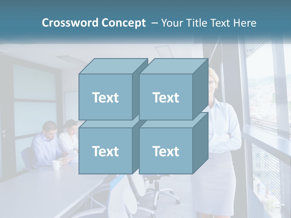 A Woman Standing In Front Of A Group Of People In A Conference Room PowerPoint Template