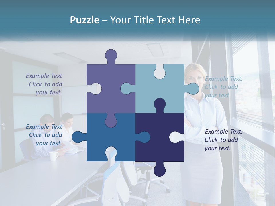 A Woman Standing In Front Of A Group Of People In A Conference Room PowerPoint Template