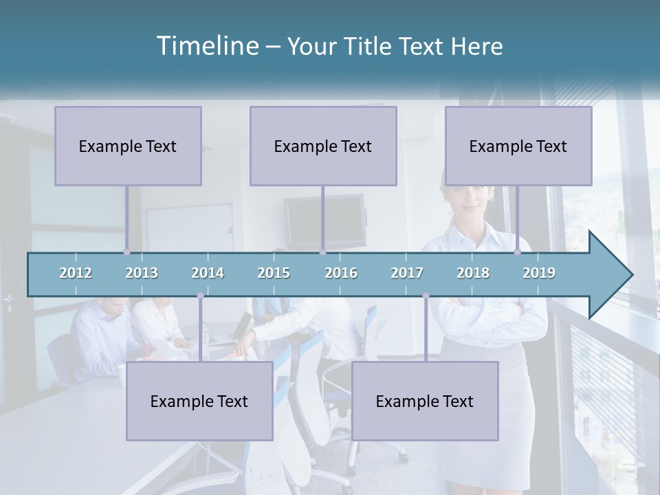 A Woman Standing In Front Of A Group Of People In A Conference Room PowerPoint Template
