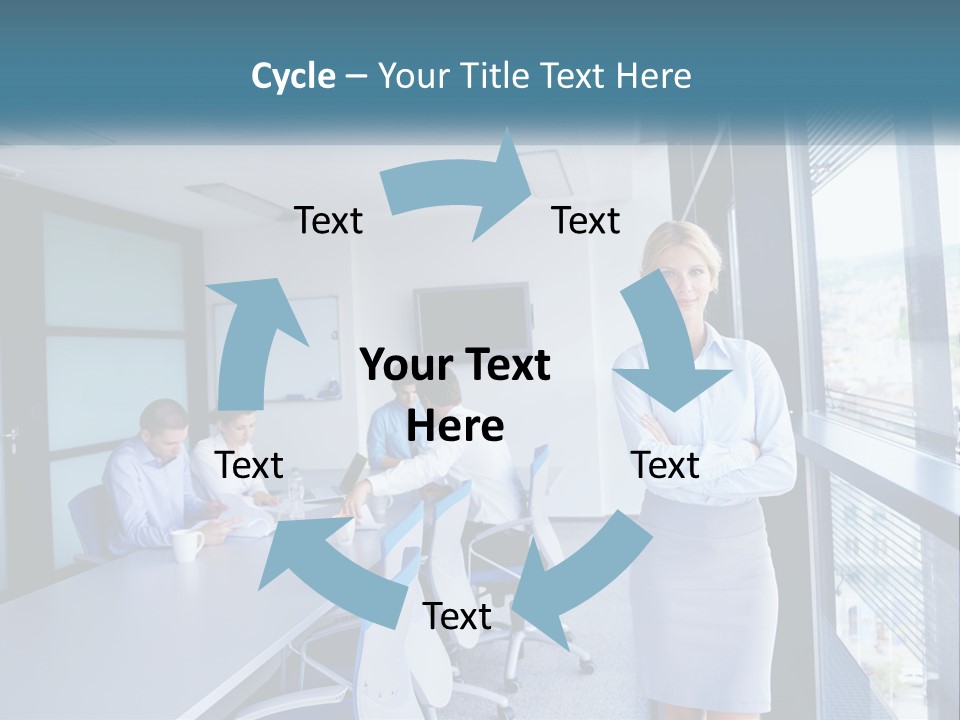 A Woman Standing In Front Of A Group Of People In A Conference Room PowerPoint Template