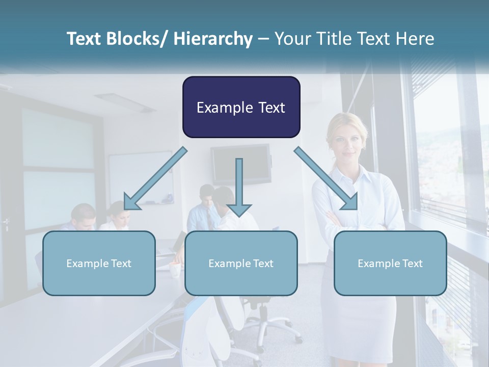 A Woman Standing In Front Of A Group Of People In A Conference Room PowerPoint Template
