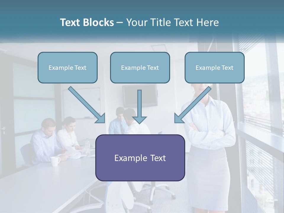 A Woman Standing In Front Of A Group Of People In A Conference Room PowerPoint Template