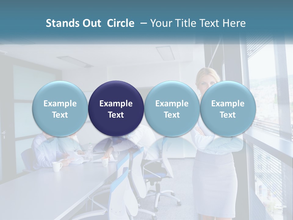 A Woman Standing In Front Of A Group Of People In A Conference Room PowerPoint Template