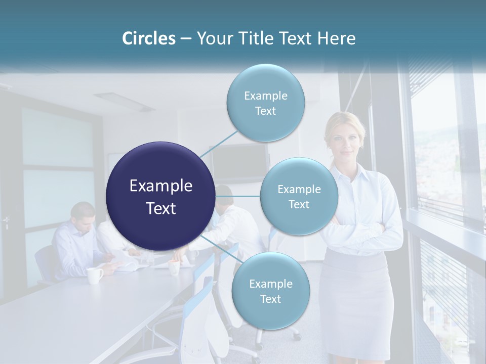 A Woman Standing In Front Of A Group Of People In A Conference Room PowerPoint Template