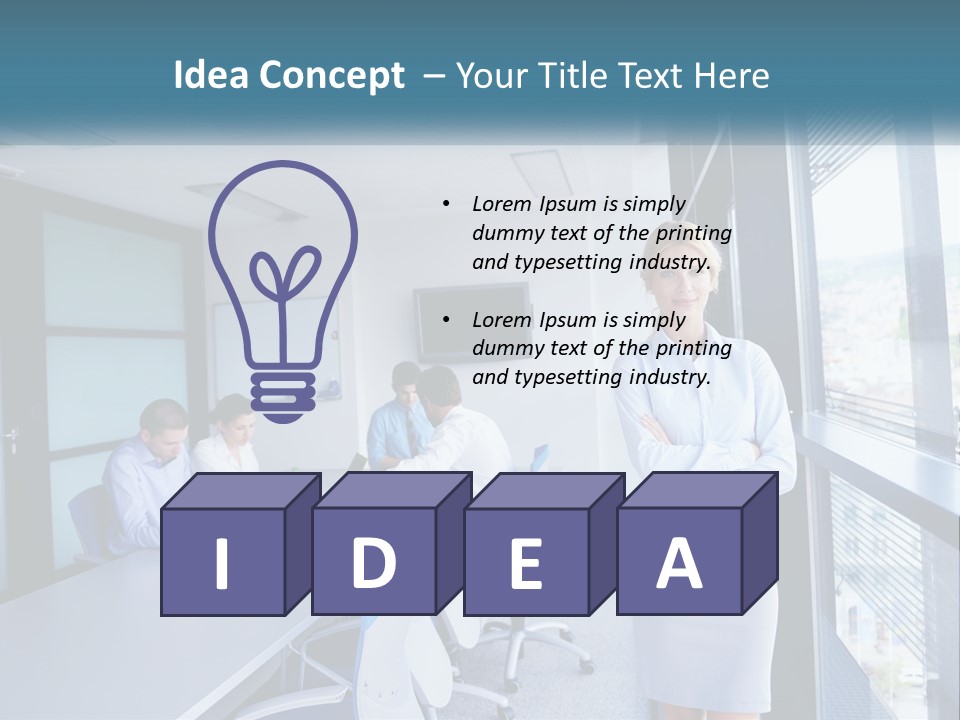 A Woman Standing In Front Of A Group Of People In A Conference Room PowerPoint Template