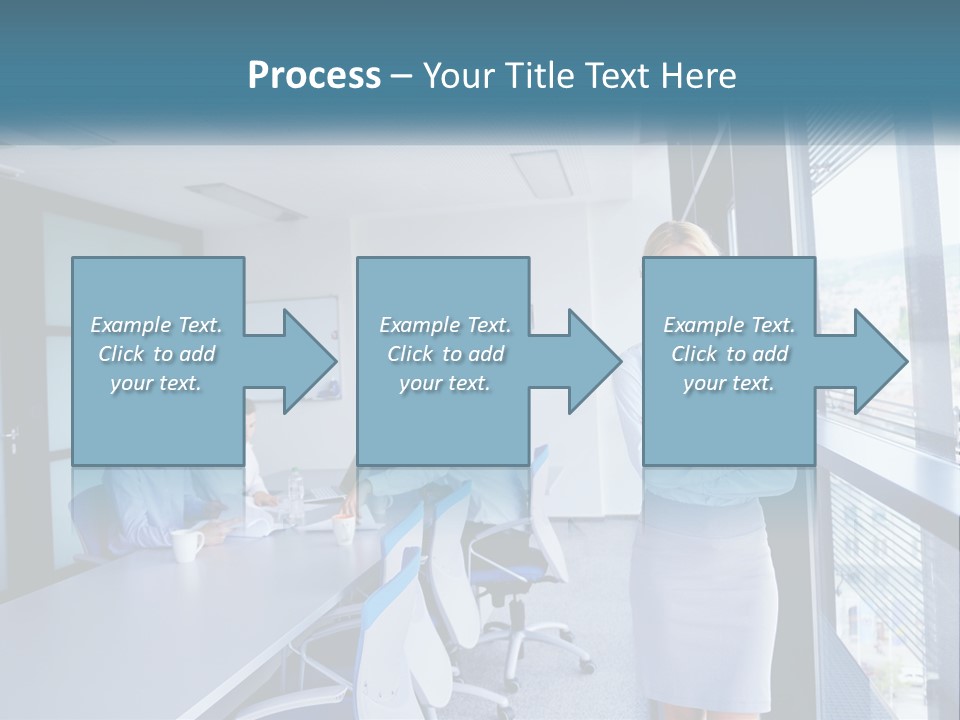 A Woman Standing In Front Of A Group Of People In A Conference Room PowerPoint Template