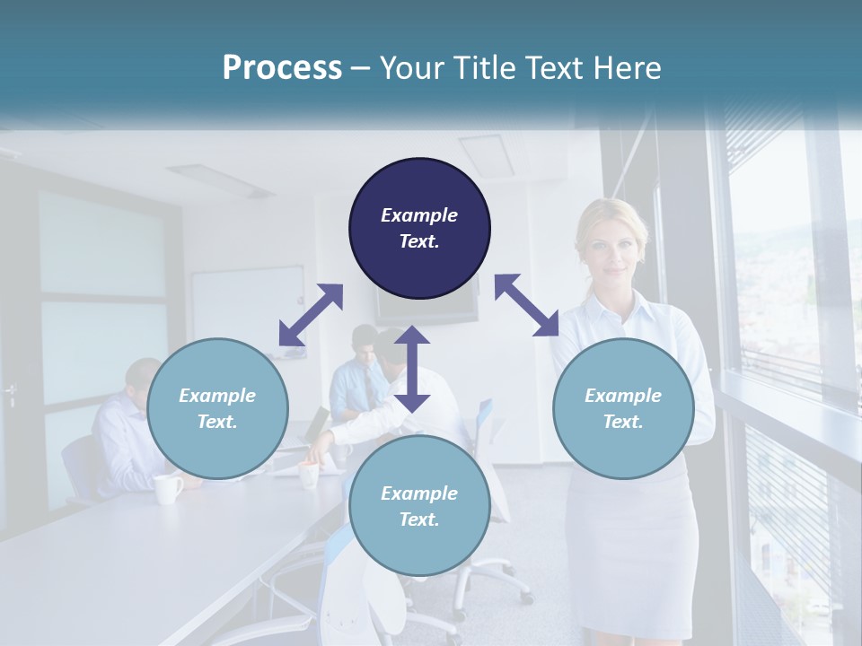A Woman Standing In Front Of A Group Of People In A Conference Room PowerPoint Template