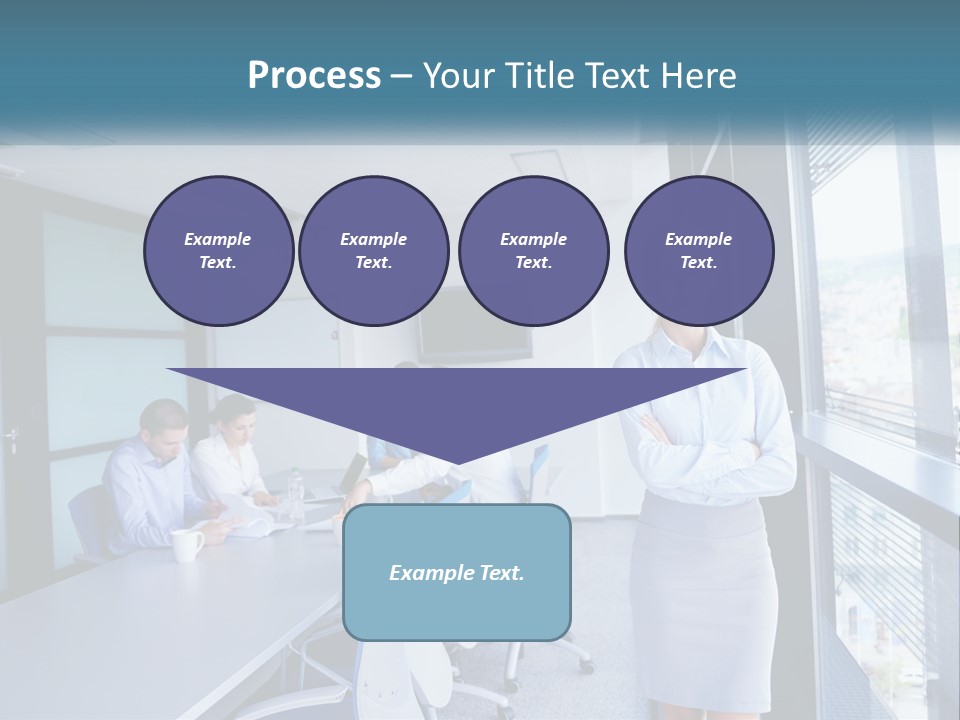 A Woman Standing In Front Of A Group Of People In A Conference Room PowerPoint Template